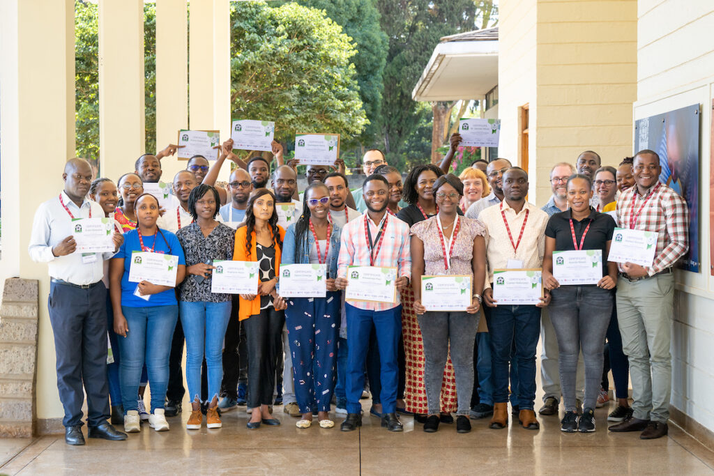 Participants at B4A-ILRI, holding certificates