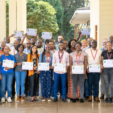 Participants at B4A-ILRI, holding certificates